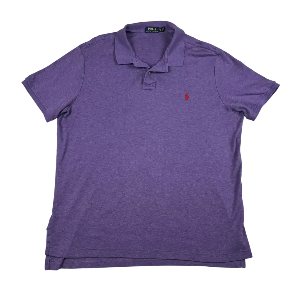 Polo Ralph Lauren Shirt Mens XXL Purple Short Sleeve Logo Preppy Pony Cotton